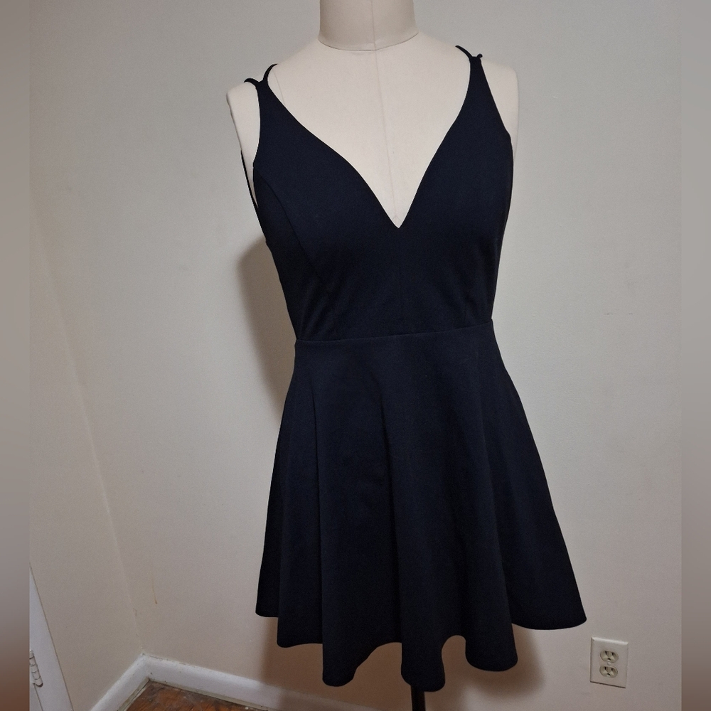 Lulus Believe in Love Black Backless Skater Dress Size XL